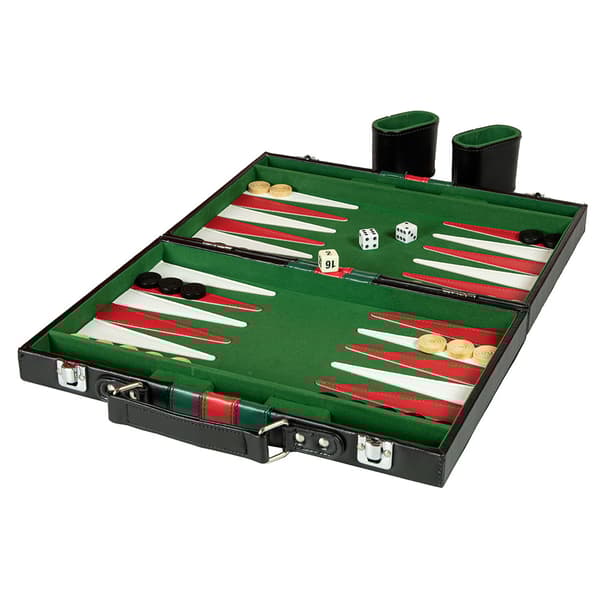 Backgammon in leather case