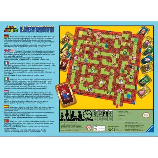SUPER MARIO Labyrint, Familjebrädspel, Skattjakt i en rörlig labyrint, Från 7 år, Ravensburger