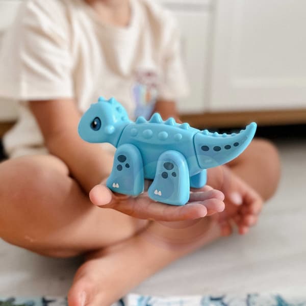 WOOPIE rakennussarja 2-in-1 dinosauruslautapeli + 46 kpl noppaa