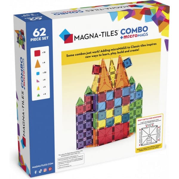 MAGNA-TILES & microMAGS Kombinationsmagnetsæt, 62 dele