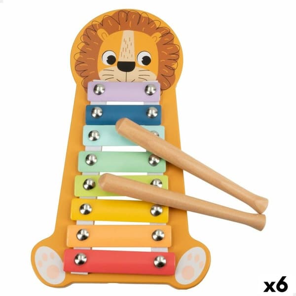Xylofon Woomax Løve Træ 16 x 2,5 x 26 cm (6 enheder)