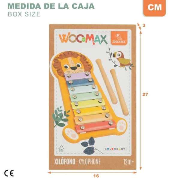 Xylofon Woomax Løve Træ 16 x 2,5 x 26 cm (6 enheder)