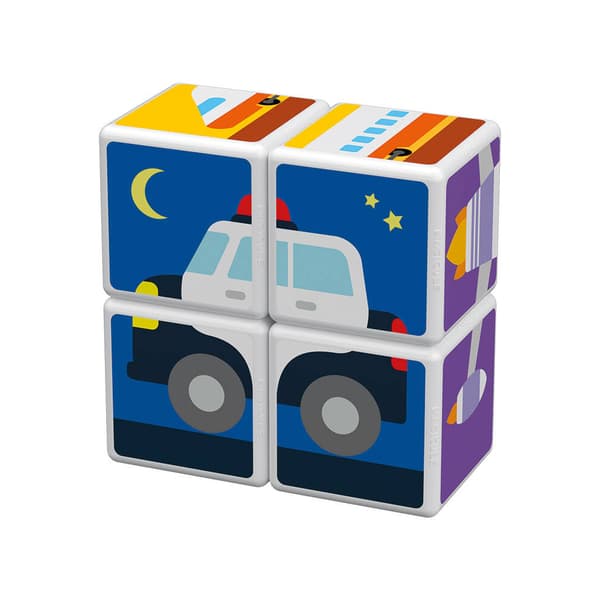 Geomag Magicube Printed Transport – magnetiska byggklossar för små upptäckare