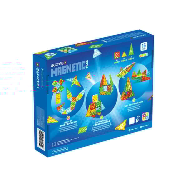Geomag Magnetic Tiles Gems 16 deler - kreativ lek med magnetiske byggeklosser