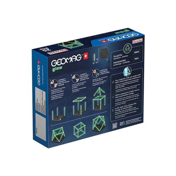 Geomag Magnetic Rods Glow 25 deler - genial magnetisk byggelek