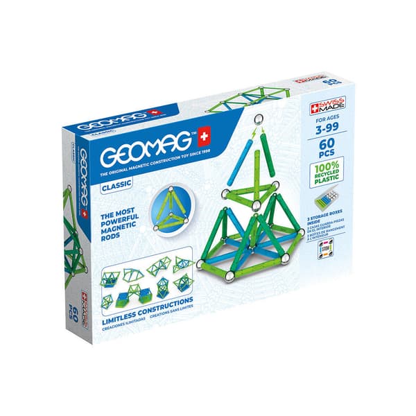 Geomag Magneettitangot Classic 60 kpl - magneettinen rakennuslelu luoville lapsille
