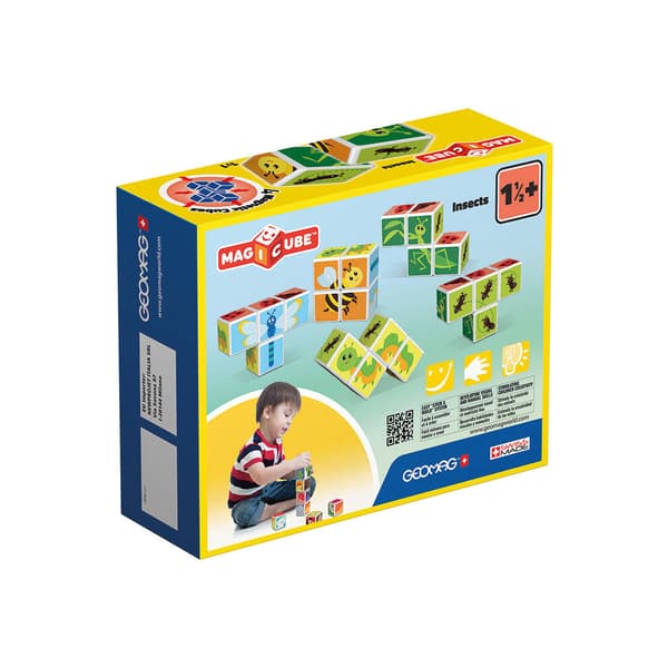 Geomag Magicube Printed Insects - magnetiske klodser med farverige insekter