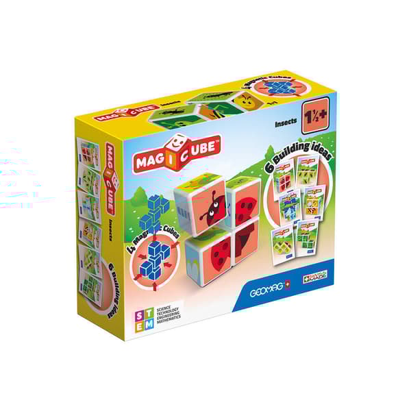 Geomag Magicube Printed Insects - magnetiske klodser med farverige insekter
