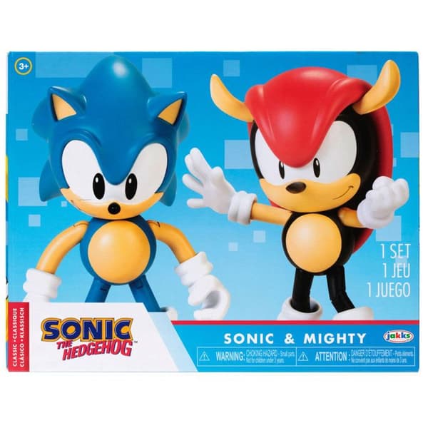 Figurine - Jakks Pacific - Sonic &amp; Mighty Sonic (x2) - Rörliga - Klara färger - 10 cm