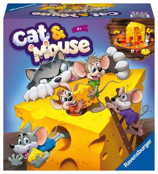 Ravensburger - 24558 - Brädspel Katt och Mus för Barn från 4 År - 2 till 4 Spelare - Gåvor för Barn