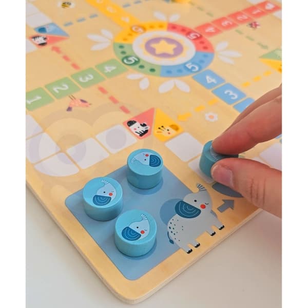 WOOPIE GREEN Brädspel Logik 2 i 1 Ludo Kinesiska + Befria Djuren