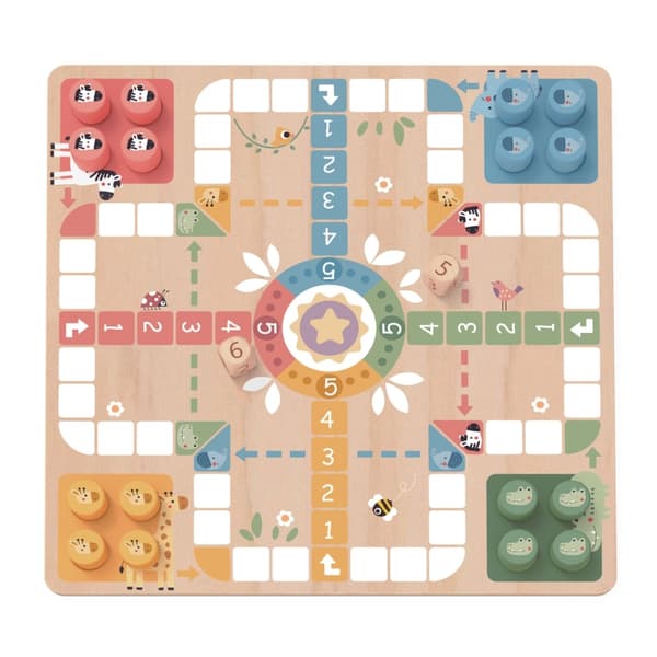 WOOPIE GREEN Brädspel Logik 2 i 1 Ludo Kinesiska + Befria Djuren