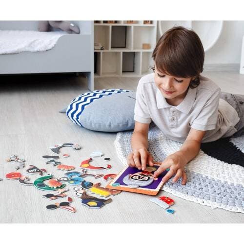 MAGNETISK SPIL FUNNY FACES KORT MAGNETER KARAKTER ROTER KAFER