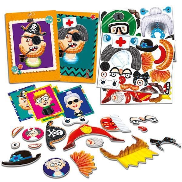MAGNETISK SPIL FUNNY FACES KORT MAGNETER KARAKTER ROTER KAFER