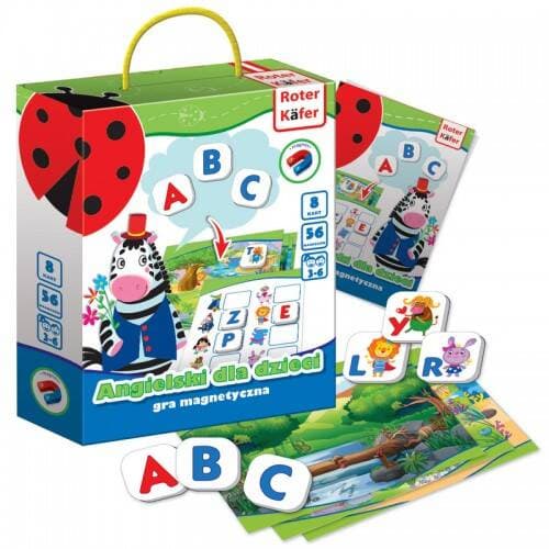 MAGNEETTIPELI ENGLANTI LASTEN KORTIT MAGNETIT PUZZLE ROTER KAFER