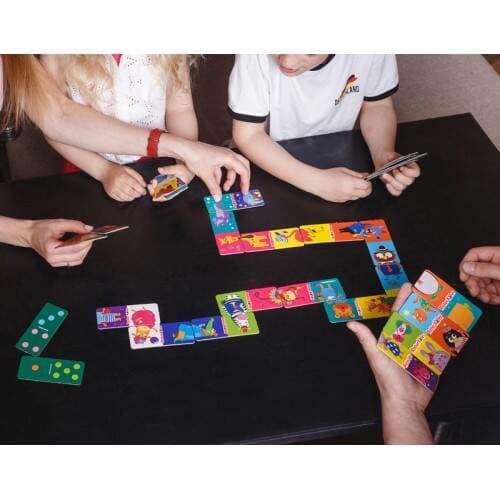UTBILDNINGSPEL CRAZY DOMINO 2IN1 LÄRANDE RÄKNA DJUR ROTER KAFER