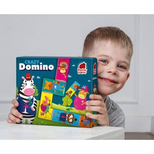 UTBILDNINGSPEL CRAZY DOMINO 2IN1 LÄRANDE RÄKNA DJUR ROTER KAFER