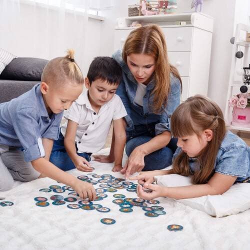 OPETUSPELI HAPPY FAMILES ELÄimet TOKENS PELI LAPSILLE ROTER KAFER