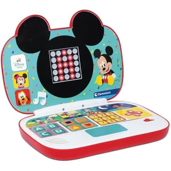 Clementoni - Disney Baby Mickey-Min första bärbara dator, Elektroniskt pedagogiskt datorcenter, Bärbar, Aktiviteter