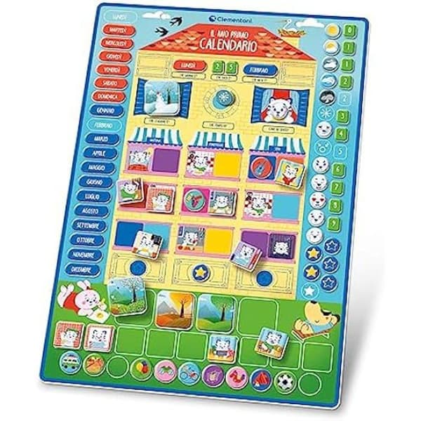 Clementoni- Sapientino – My First Game 3 Years, Magnetic Board Inlärningssäsonger, månader, dagar, barnkalender,