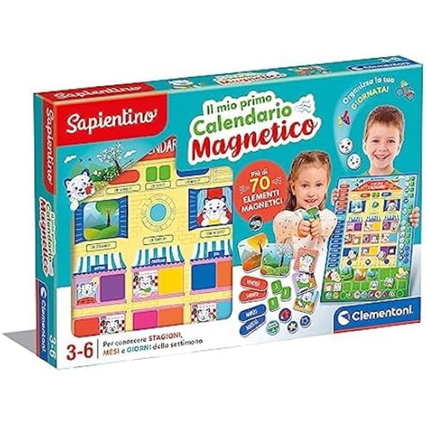 Clementoni- Sapientino – My First Game 3 Years, Magnetic Board Inlärningssäsonger, månader, dagar, barnkalender,