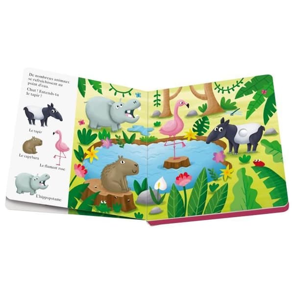 Ravensburger play+, Shh...vem är där? Djungeldjur, bok, första ålder, baby