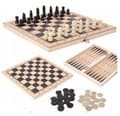 Miniatyrbild 4 av 4: TRÄSCHACK CLASSIC CHECKERS BACKSPEL 3I1 XXL STOR 29x29cm