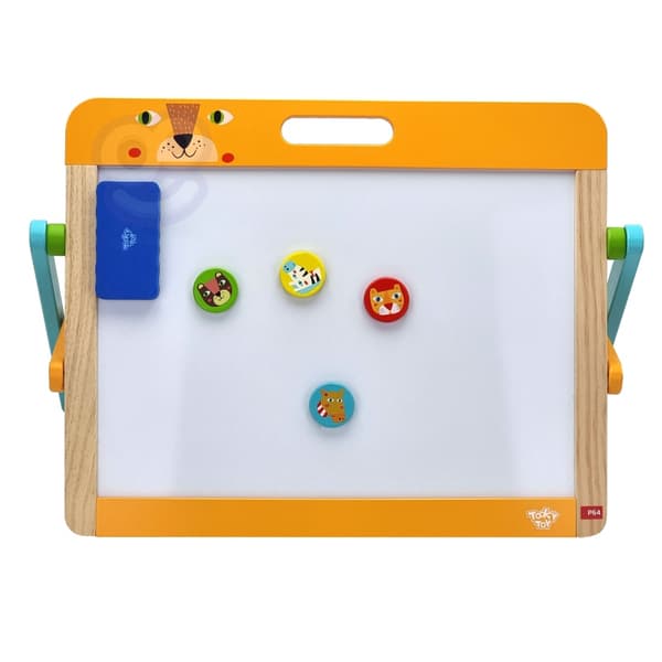 TOOKY TOY Pædagogisk Tavle 2 i 1 Magnetisk Farveblyant til Børn Magneter Svamp 6 Stk