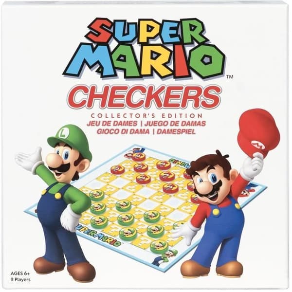 Super Mario Checkers - Brädspel - GOLIATH - från 6 år och uppåt