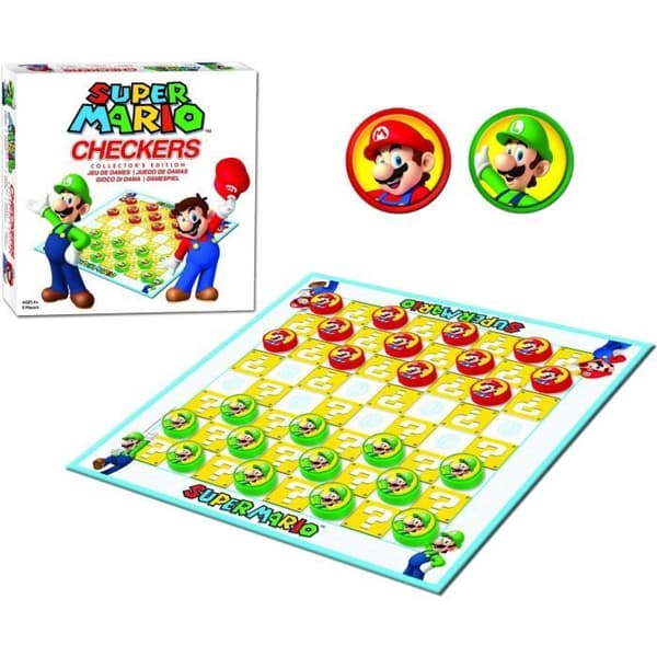 Super Mario Checkers - Brädspel - GOLIATH - från 6 år och uppåt