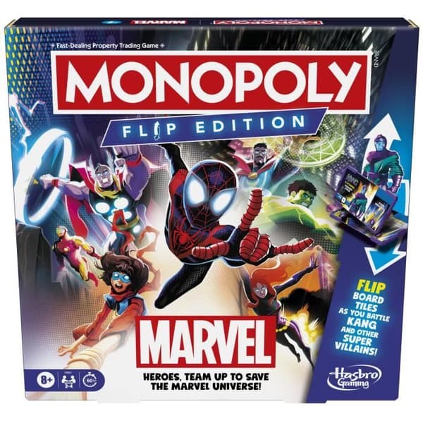 Brädspel - Monopoly - Flip Marvel - Marvel - 8 år - Inomhus - Blandat