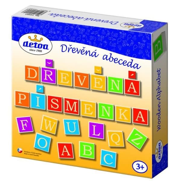 Detoa träalfabet och tecken junior 22,7 x 5 cm 60 st