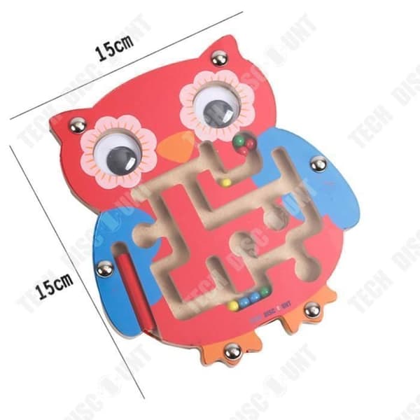 TD® labyrint junior brädspel DVD magnetisk bok magisk katt boll 3D boll baby trä penna pussel barn present uggla