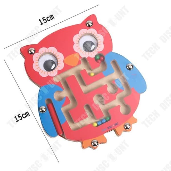 TD® labyrint junior brädspel DVD magnetisk bok magisk katt boll 3D boll baby trä penna pussel barn present uggla