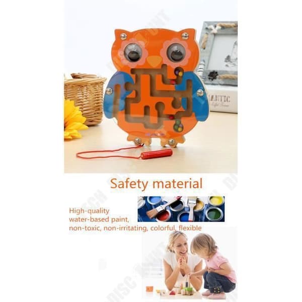 TD® labyrint junior brädspel DVD magnetisk bok magisk katt boll 3D boll baby trä penna pussel barn present uggla