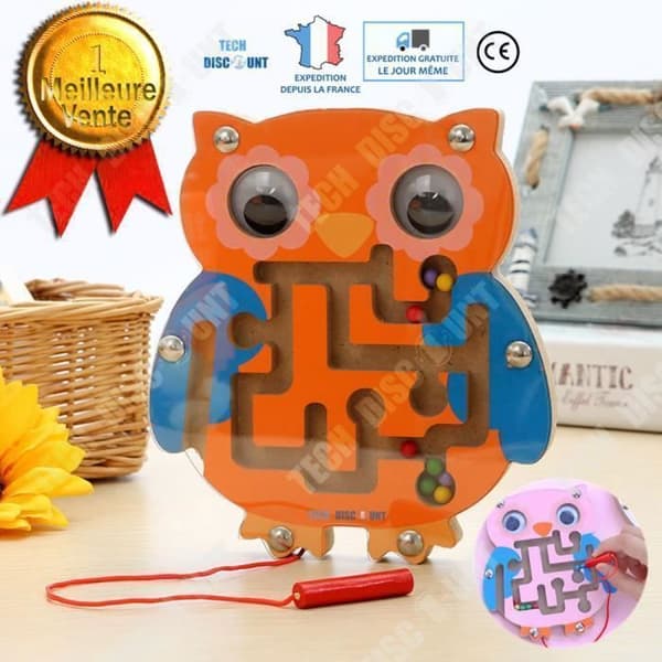 TD® labyrint junior brädspel DVD magnetisk bok magisk katt boll 3D boll baby trä penna pussel barn present uggla