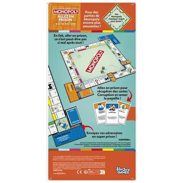 Monopolutvidning Gå i fängelse, gör det klassiska Monopol-spelet roligare och snabbare, brädspel, 2 till 6 spelare, 40 m