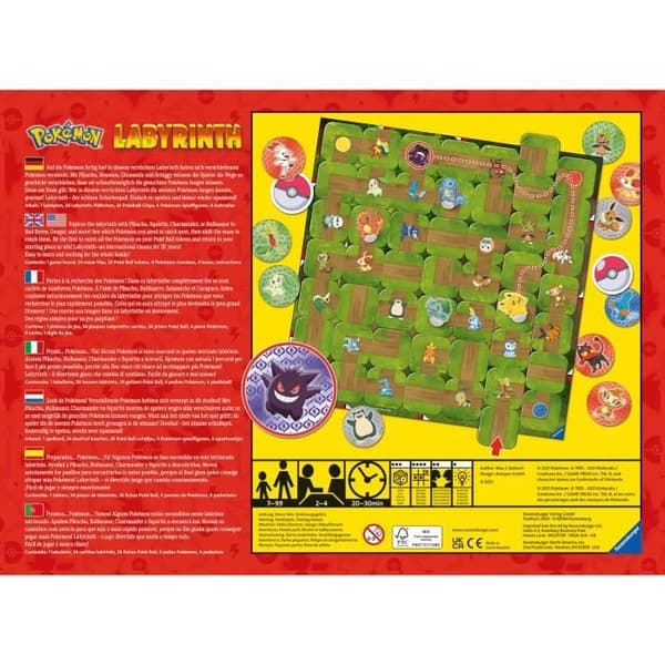 POKEMON Labyrinth - Ravensburger - Familjebrädspel - Skattjakt - 2 till 4 spelare från 7 år