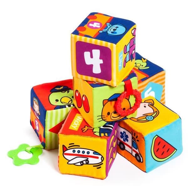 Mjuka inlärningstygblock - MOLTO - Cubes & Fun - Blå - Flerfärgad - Blandad