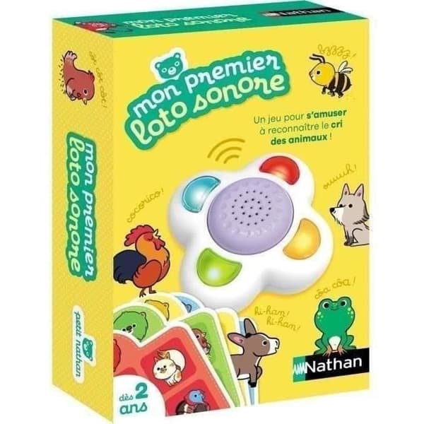 MIN FÖRSTA LJUDLOTTO - Utbildningsspel - NATHAN - Identifiera djurläten!
