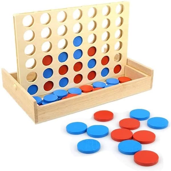 Sällskapsspel - Stort Fyra i Rad Spel - Klassisk Strategispel för Vuxna och Barn - Resespel Bärbart