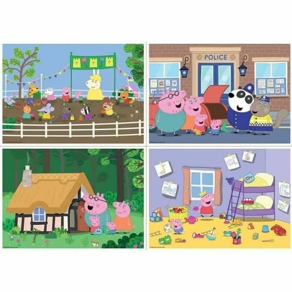4 palapelin setti Peppa Pig 80 Kappaletta