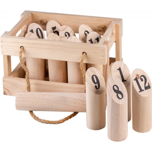 Mölkky pihapeli puulaatikossa