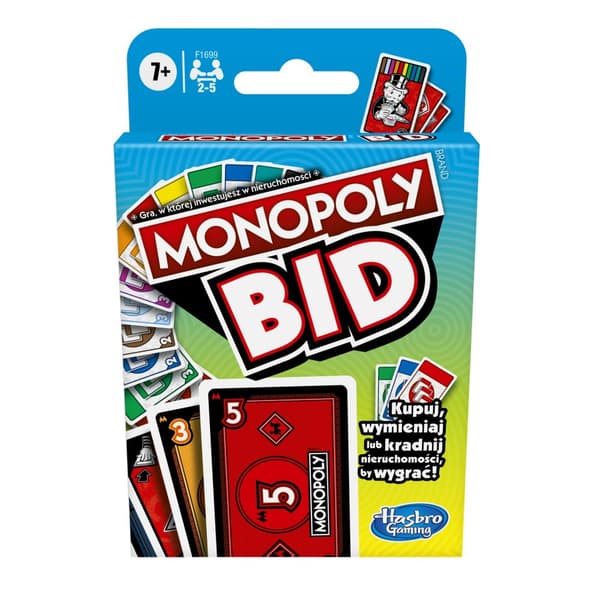 Hasbro Gaming Monopoly Bid Card Game polsk version