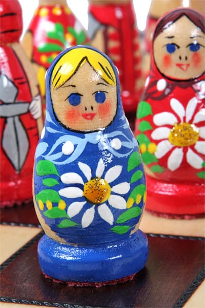 BABUSHKA SKAKBLÅ (42x42cm)