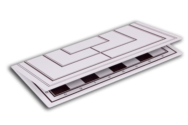 Dobbeltsidet plastik skakbræt + mølle, (40x40cm), foldbart, hvid-brun