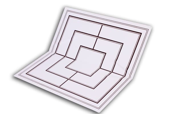Dobbeltsidet plastik skakbræt + mølle, (40x40cm), foldbart, hvid-brun