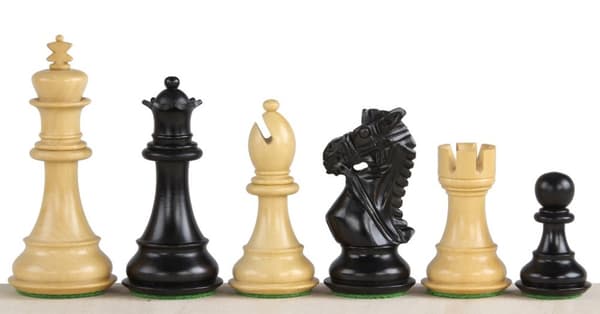 King's Bridal Schackpjäser Ebenholts 8,5 cm Snidade Trä