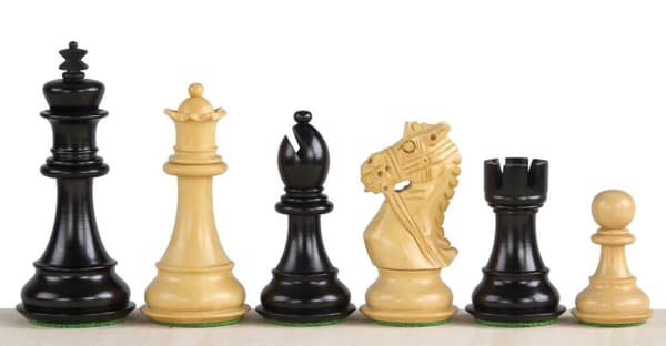 King's Bridal Schackpjäser Ebenholts 8,5 cm Snidade Trä