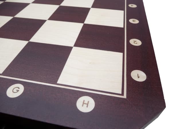 Shakkipöytä tumman mahongin värisenä (korkeus 75 cm) - ILMAN NUMEROITA